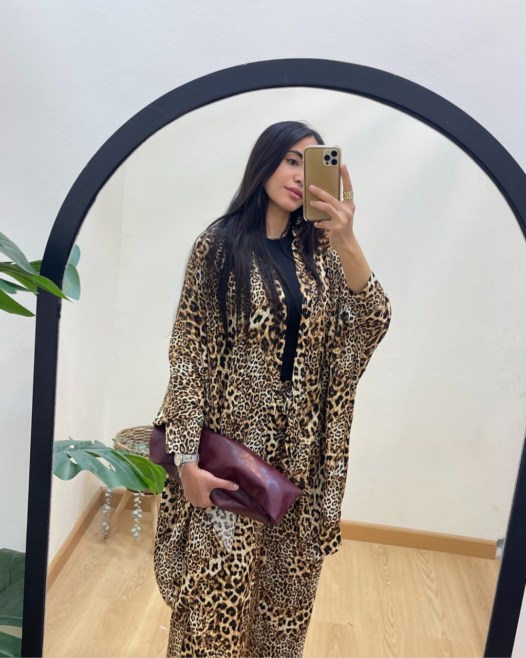 Leopard Flare Pants Set