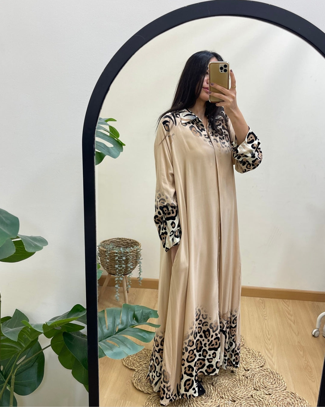Beige Belted Shirt Dress