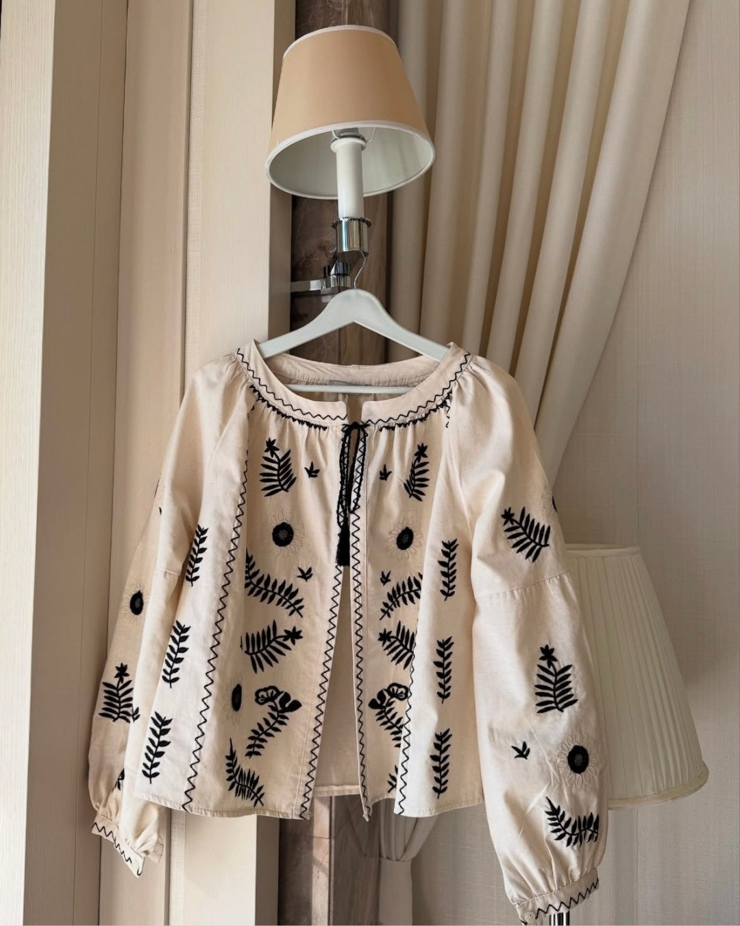 Embroidered Peasant Cardigan