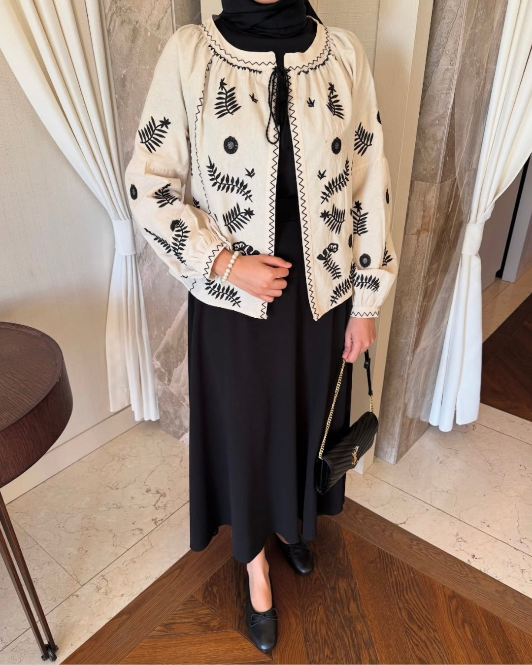 Embroidered Peasant Cardigan