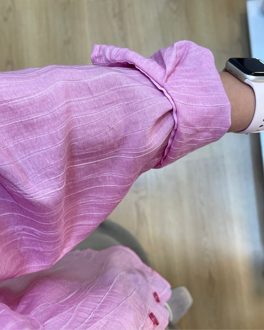 Pink Crinkled Shirt