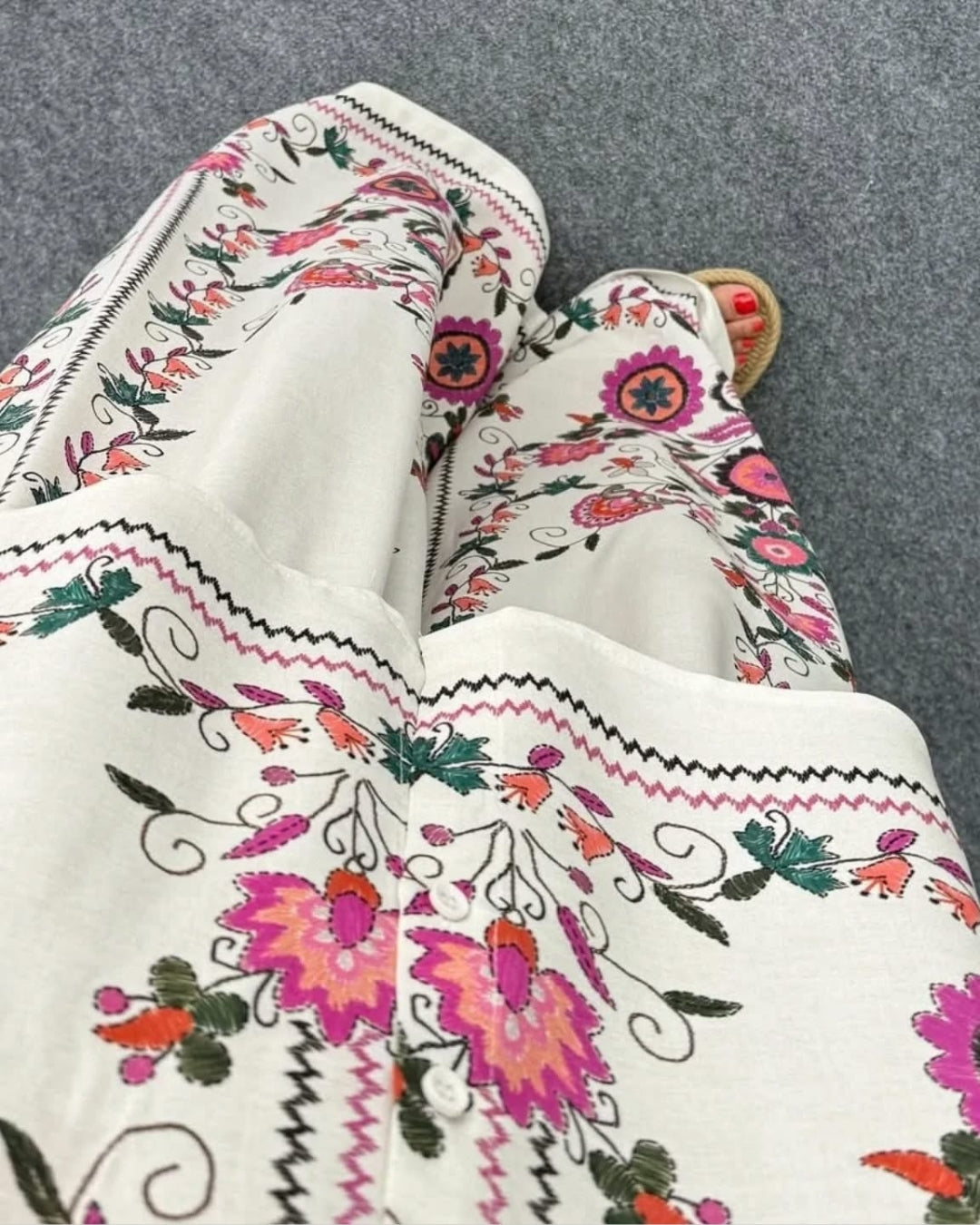 Floral Cream Loose-Fit Set