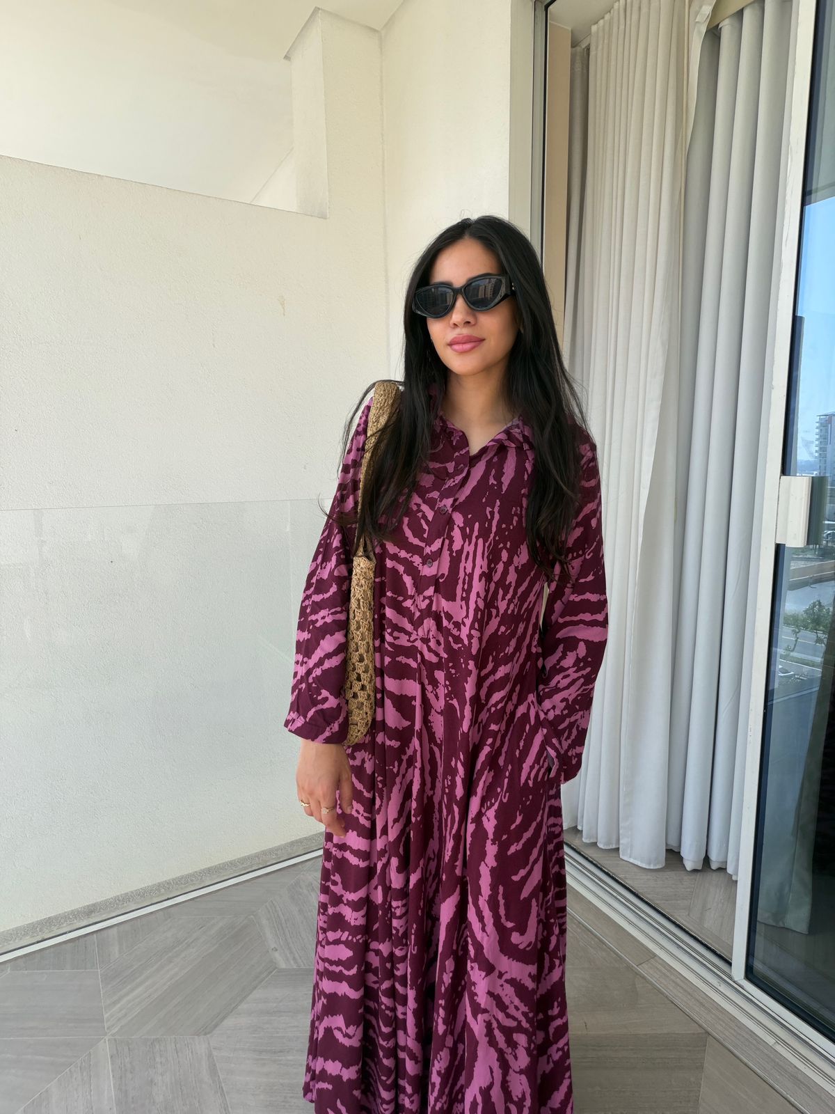 Pink & Plum Flowy Shirt Dress