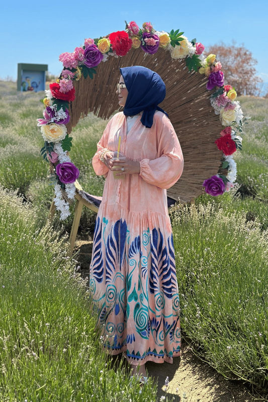 Blush & Blue Maxi Dress