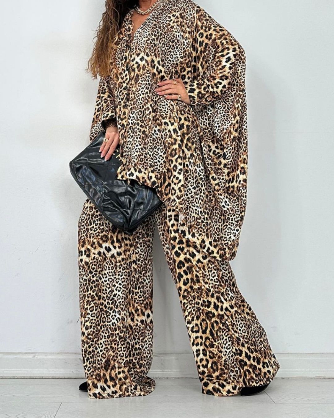 Leopard Flare Pants Set