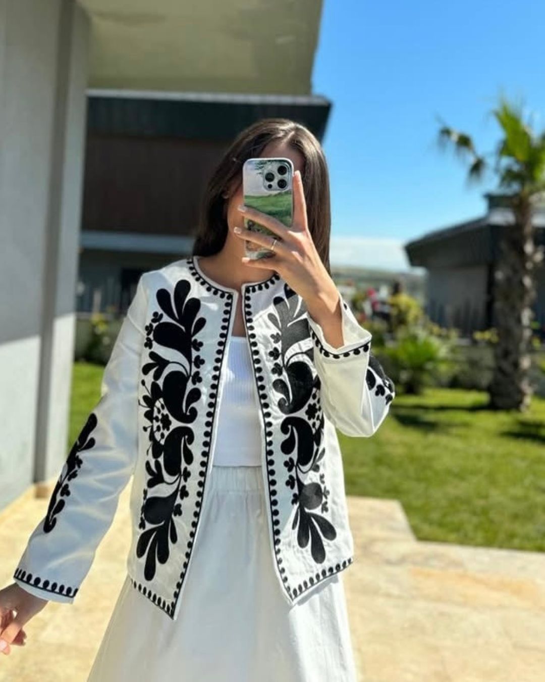 Black & White Embroidered Jacket