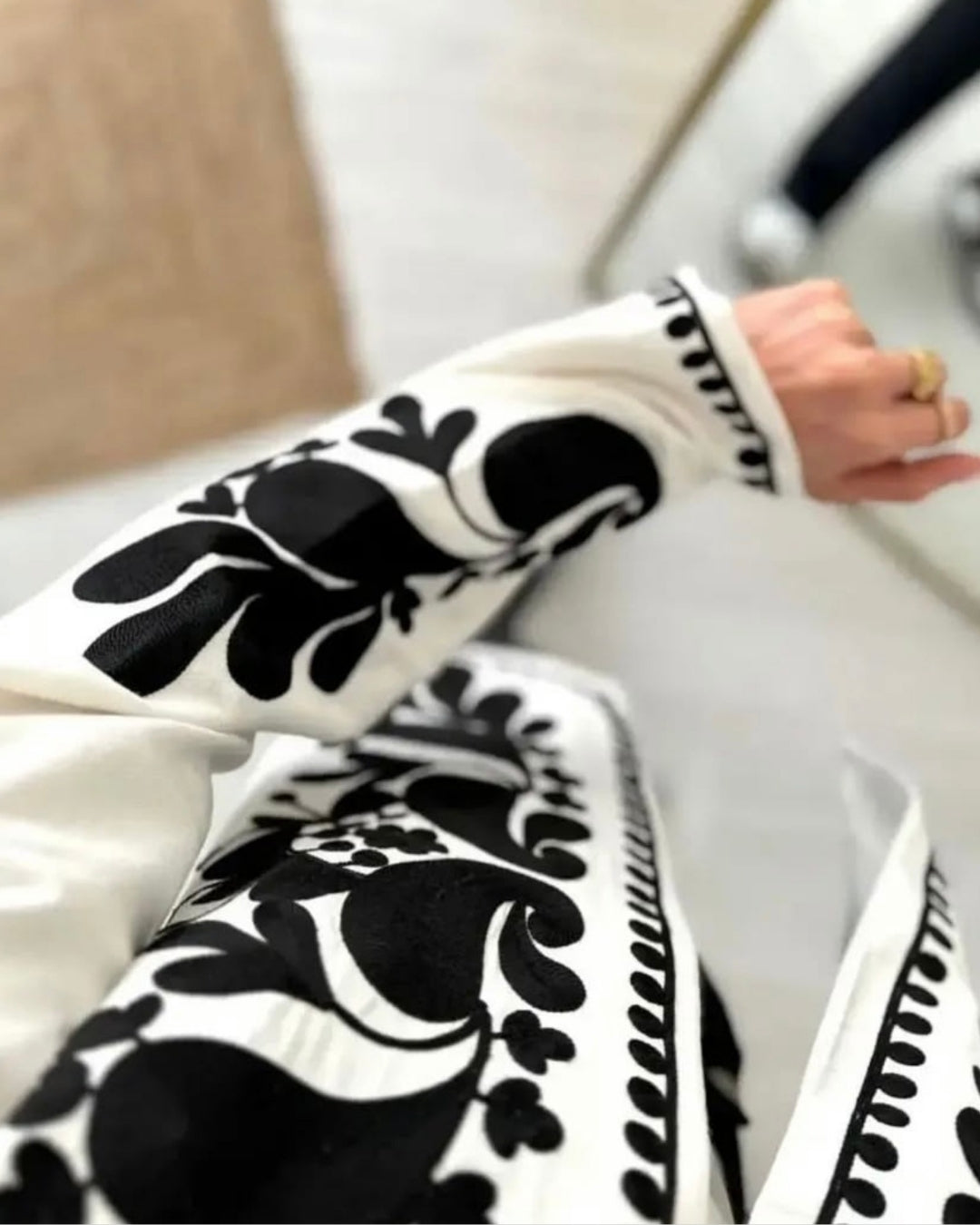 Black & White Embroidered Jacket