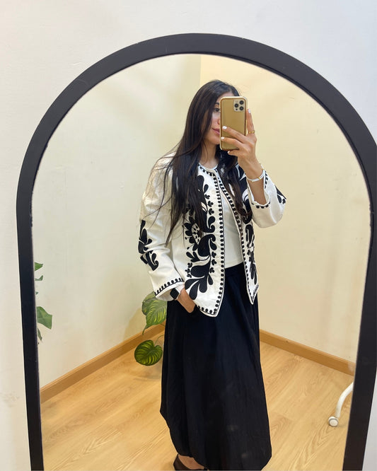Black & White Embroidered Jacket