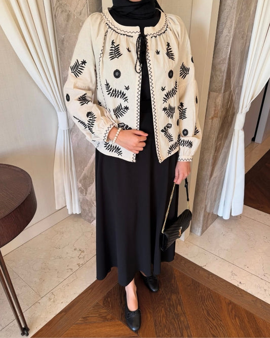 Embroidered Peasant Cardigan