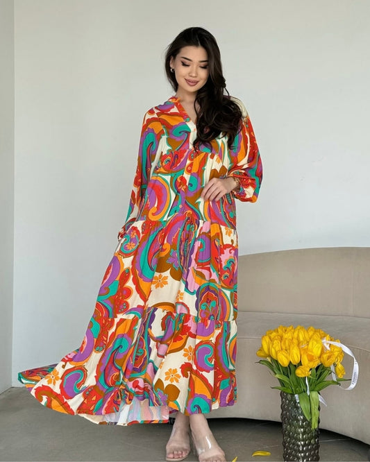 Multicolored Maxi Dress