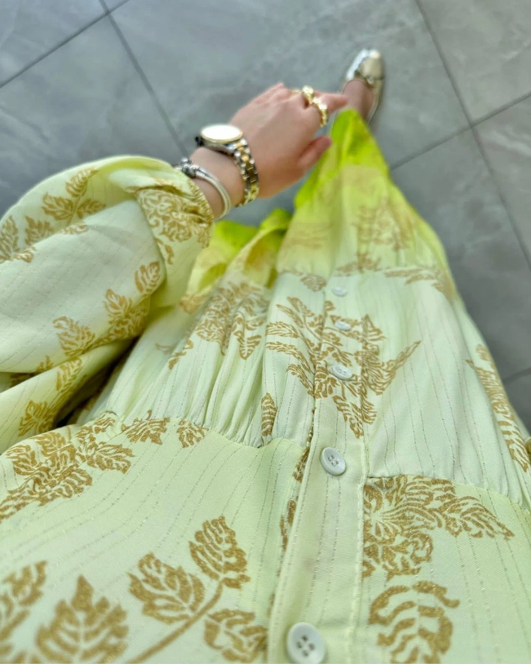 Lime Golden Dress
