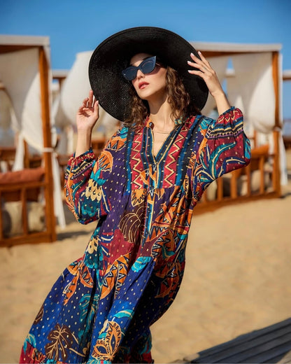 Tropicana Navy Golden Dots Dress