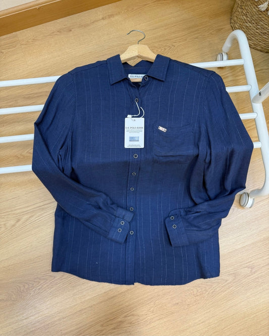 Navy Glittery Lines U.S. polo Shirt