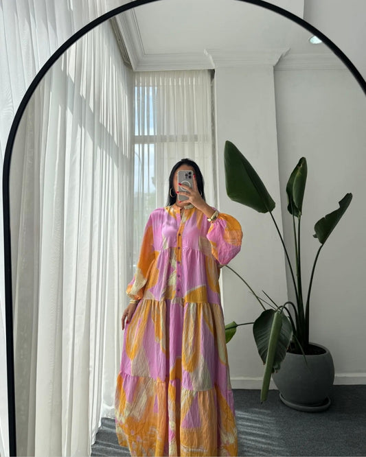 Pink-Orange Harmony Dress