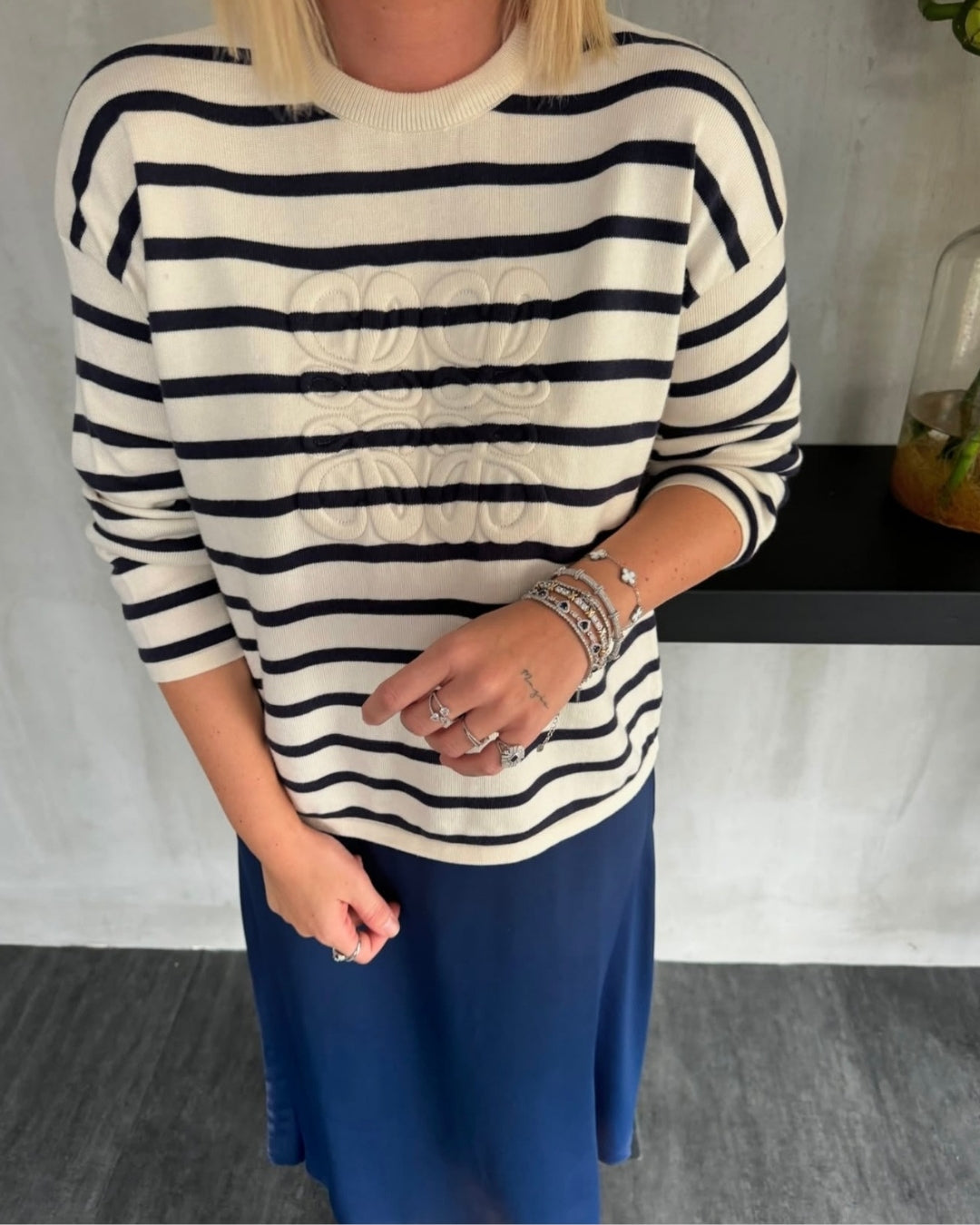 Loewe Navy Striped Sweater