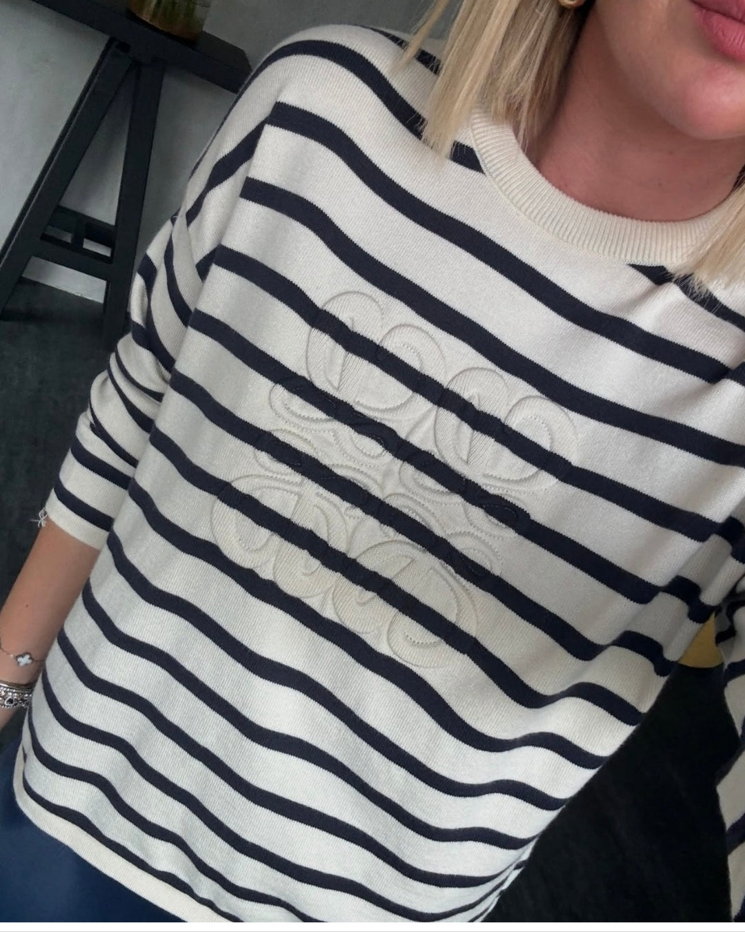 Loewe Navy Striped Sweater