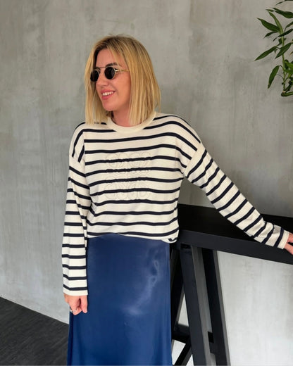 Loewe Navy Striped Sweater