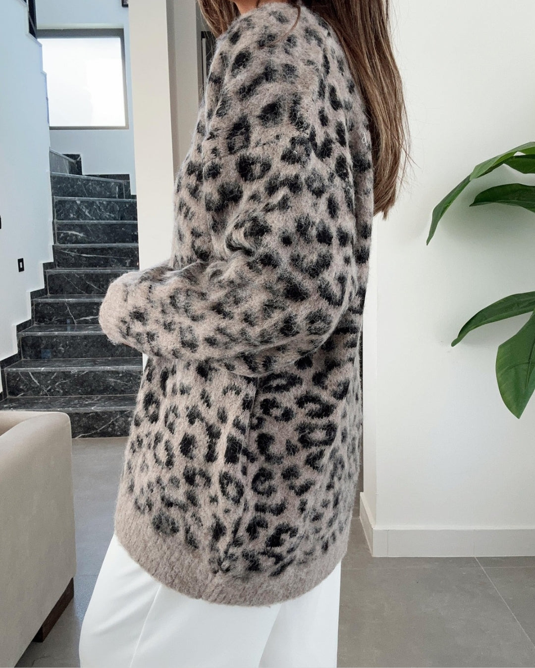 Leopard Triko Cardigan