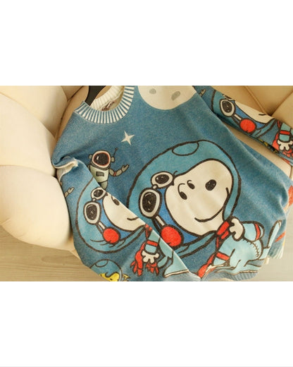 Blue Snoopy Knit Sweater