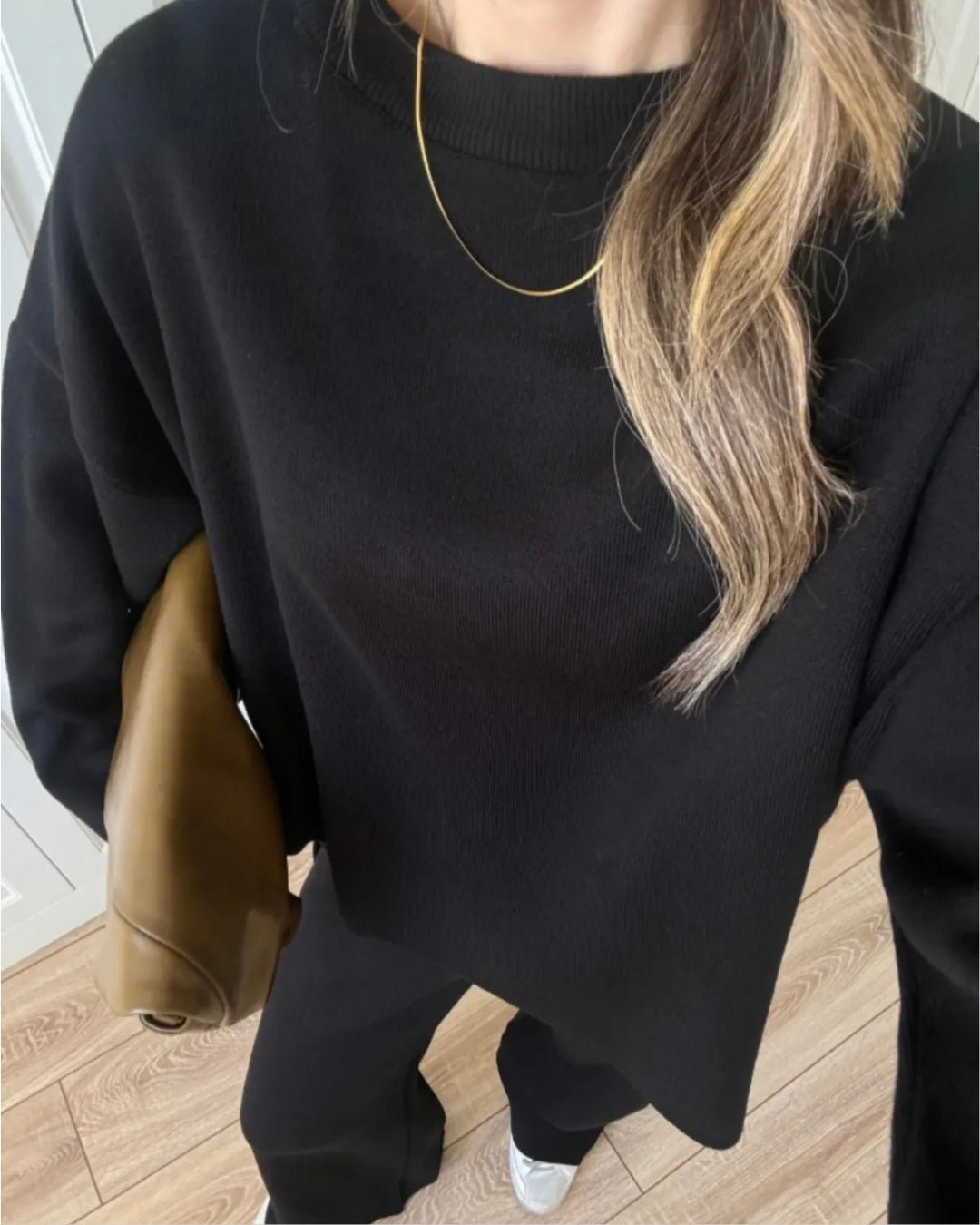 Black Asymmetrical Knit Set