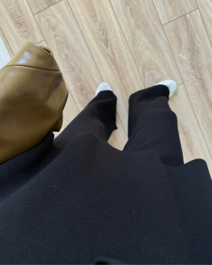 Black Asymmetrical Knit Set
