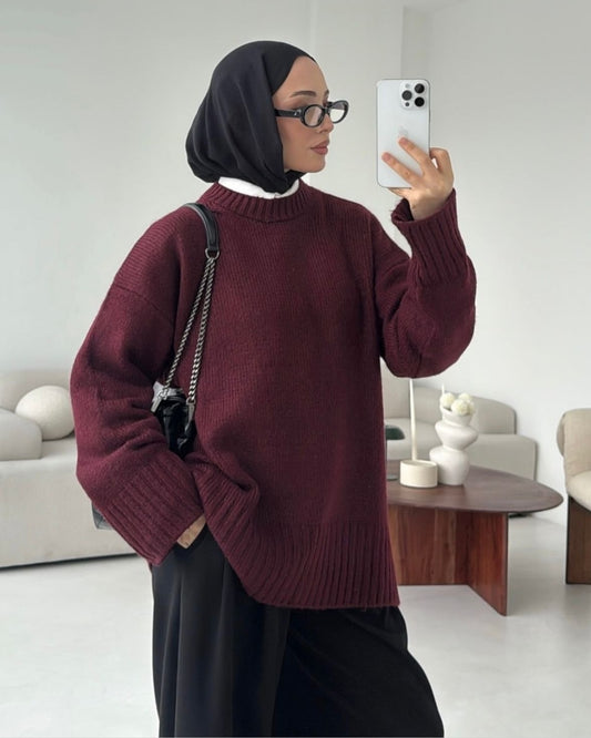 Burgundy Knit Sweater