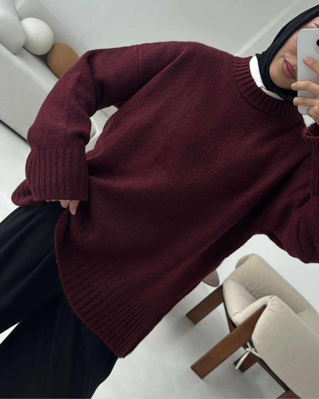 Burgundy Knit Sweater