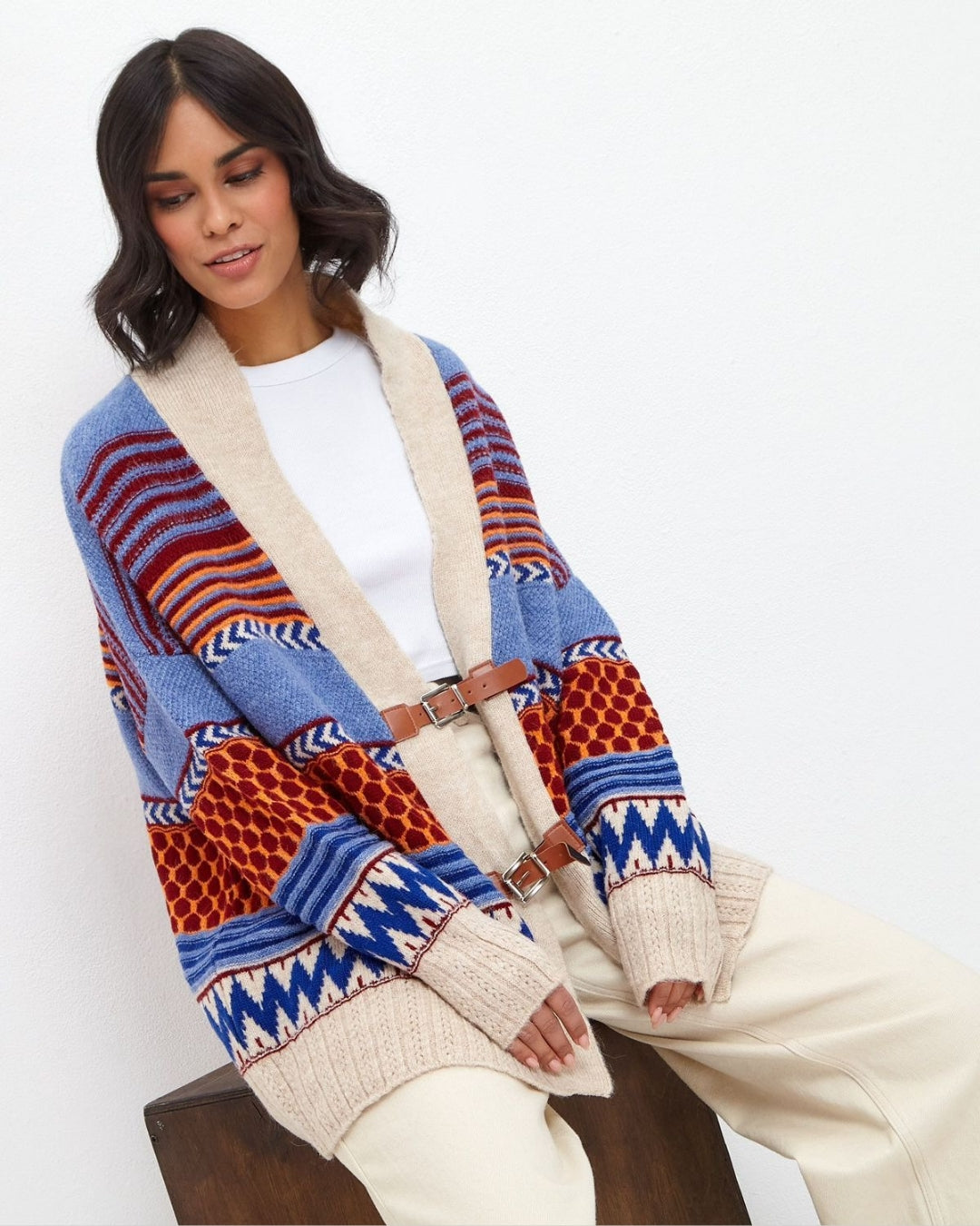Vintage Belted Knit Jacket
