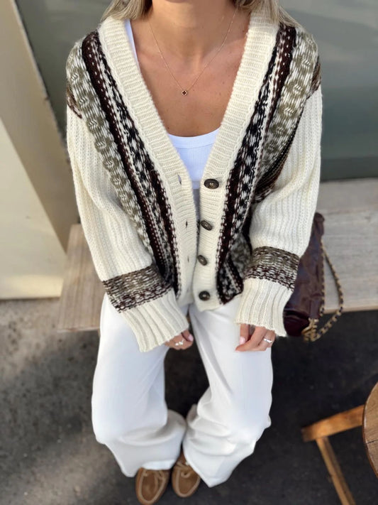 Vintage Cream Neutral Knit Cardigan