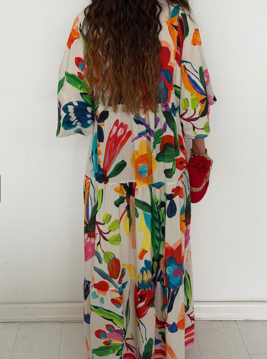 Artistic Floral Maxi Dress (PREORDER)