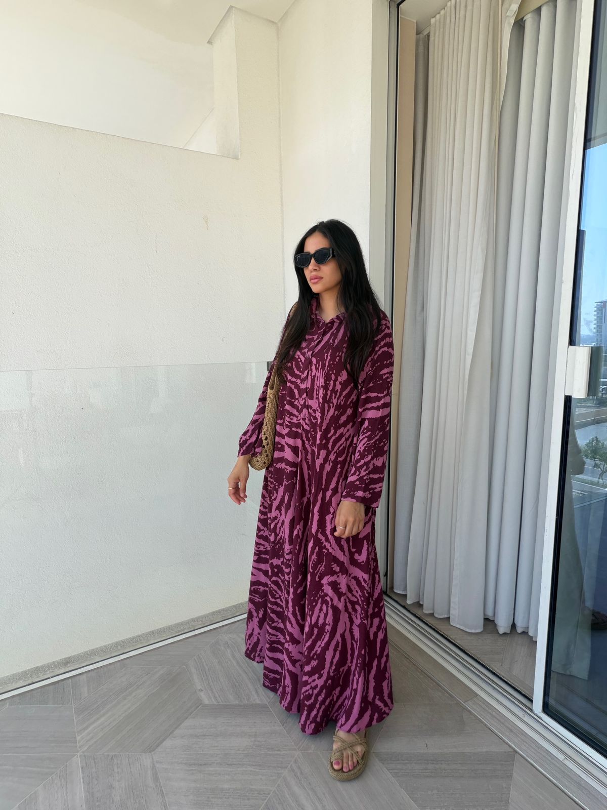 Pink & Plum Flowy Shirt Dress