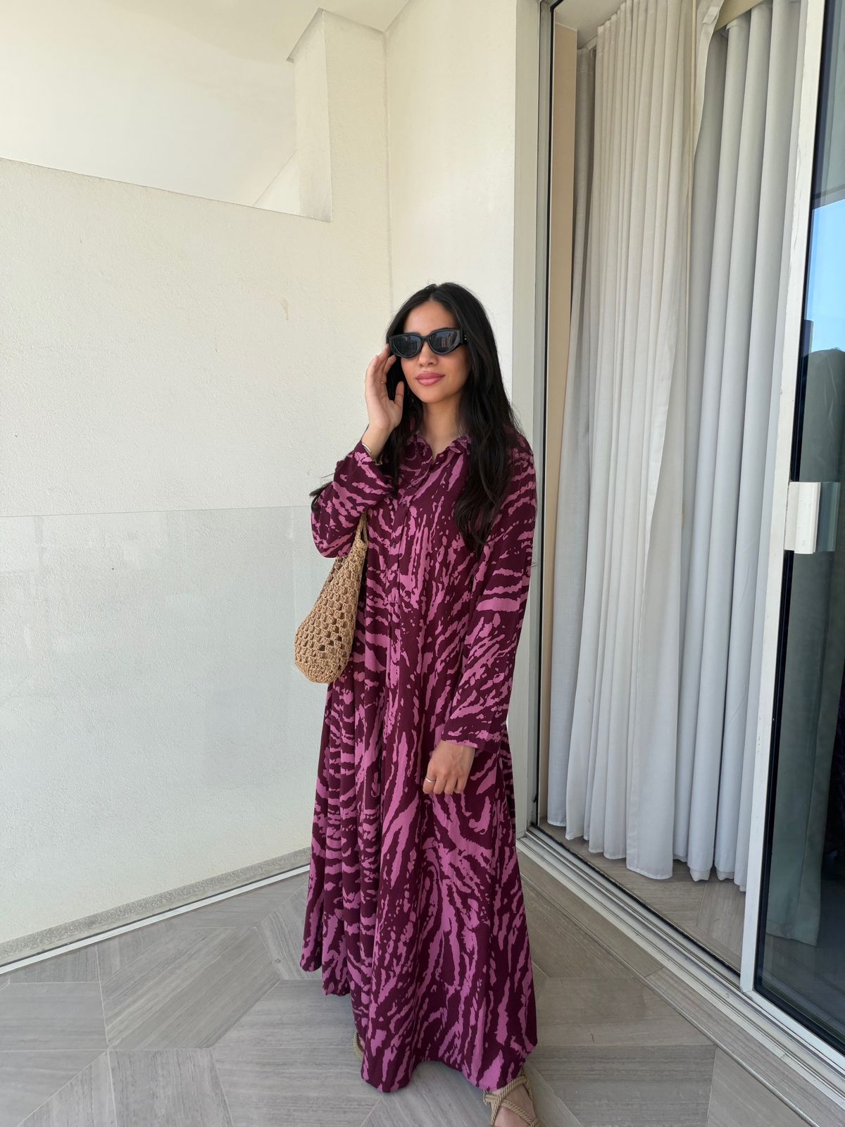 Pink & Plum Flowy Shirt Dress