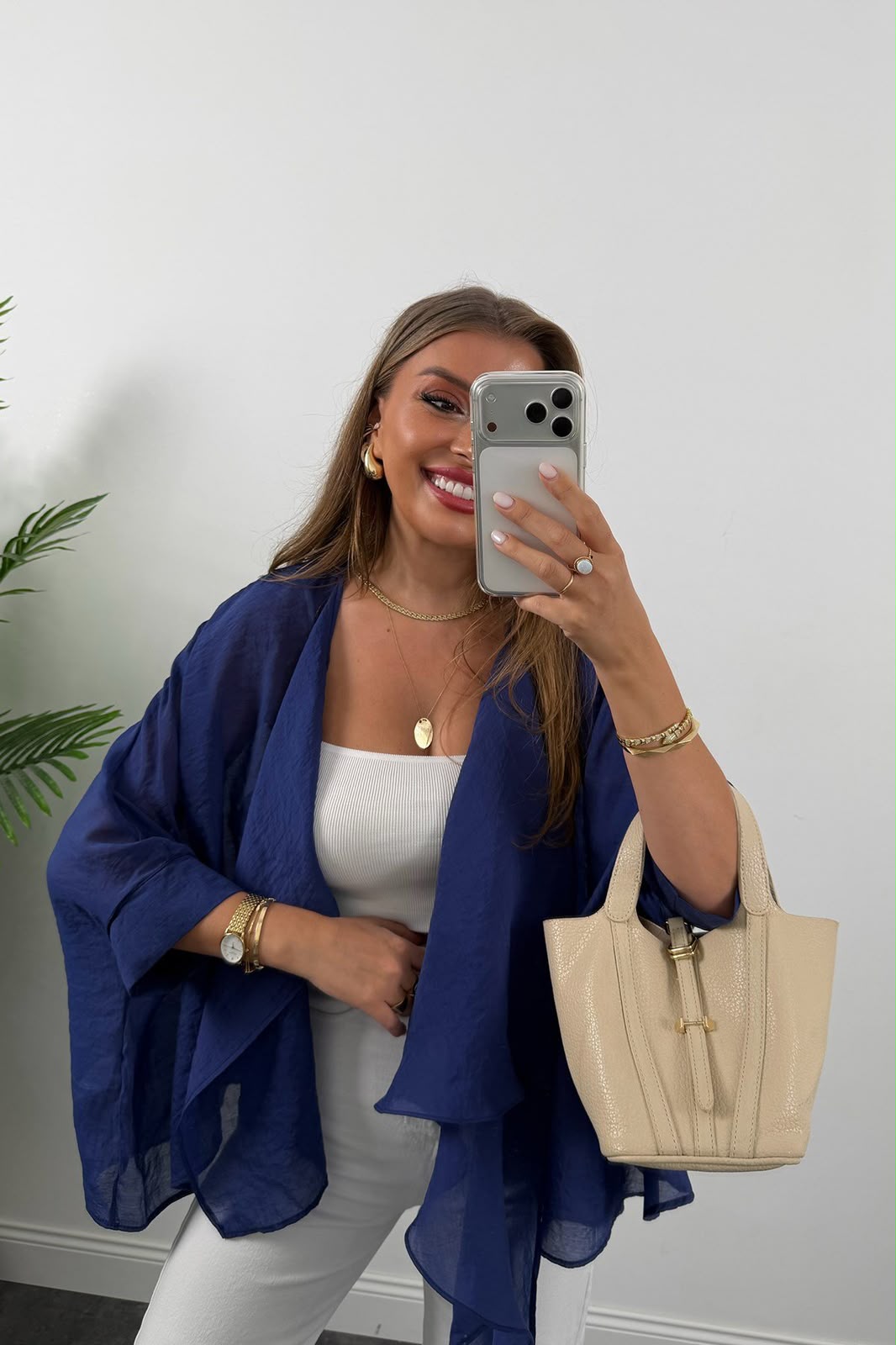 Royal Blue Cape Blouse