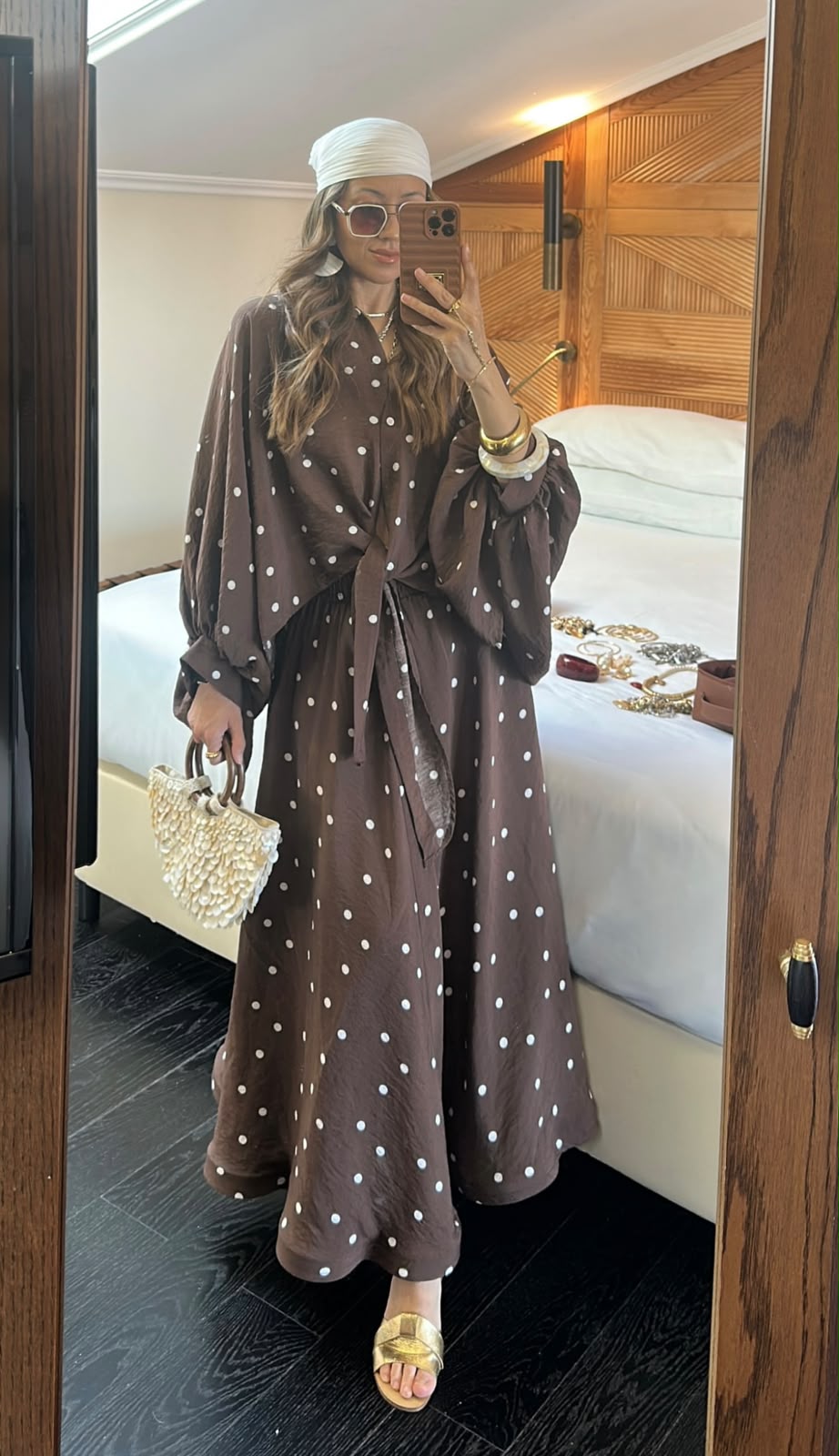 Mocha Tie Front Skirt Set