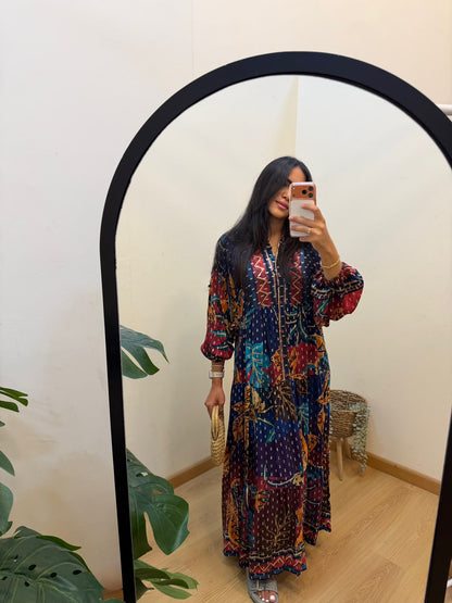 Tropicana Navy Golden Dots Dress
