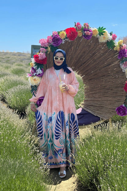 Blush & Blue Maxi Dress