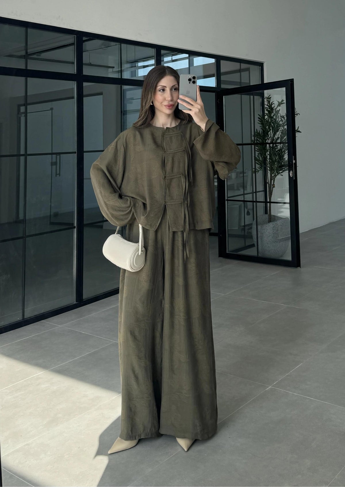 Handmade Embroidered Olive Set