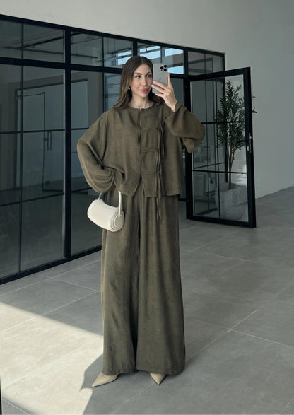 Handmade Embroidered Olive Set