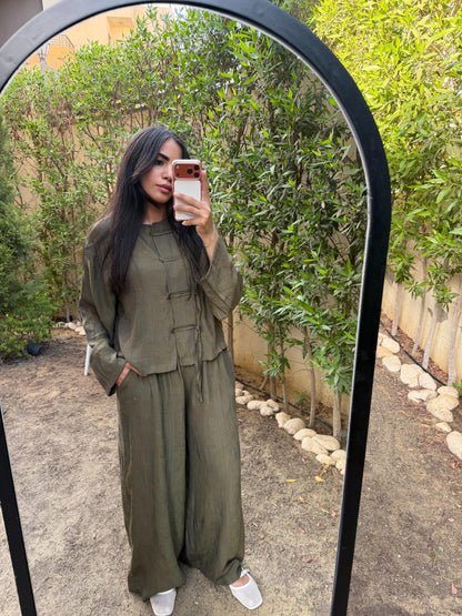 Handmade Embroidered Olive Set