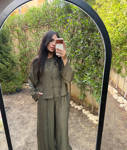 Handmade Embroidered Olive Set