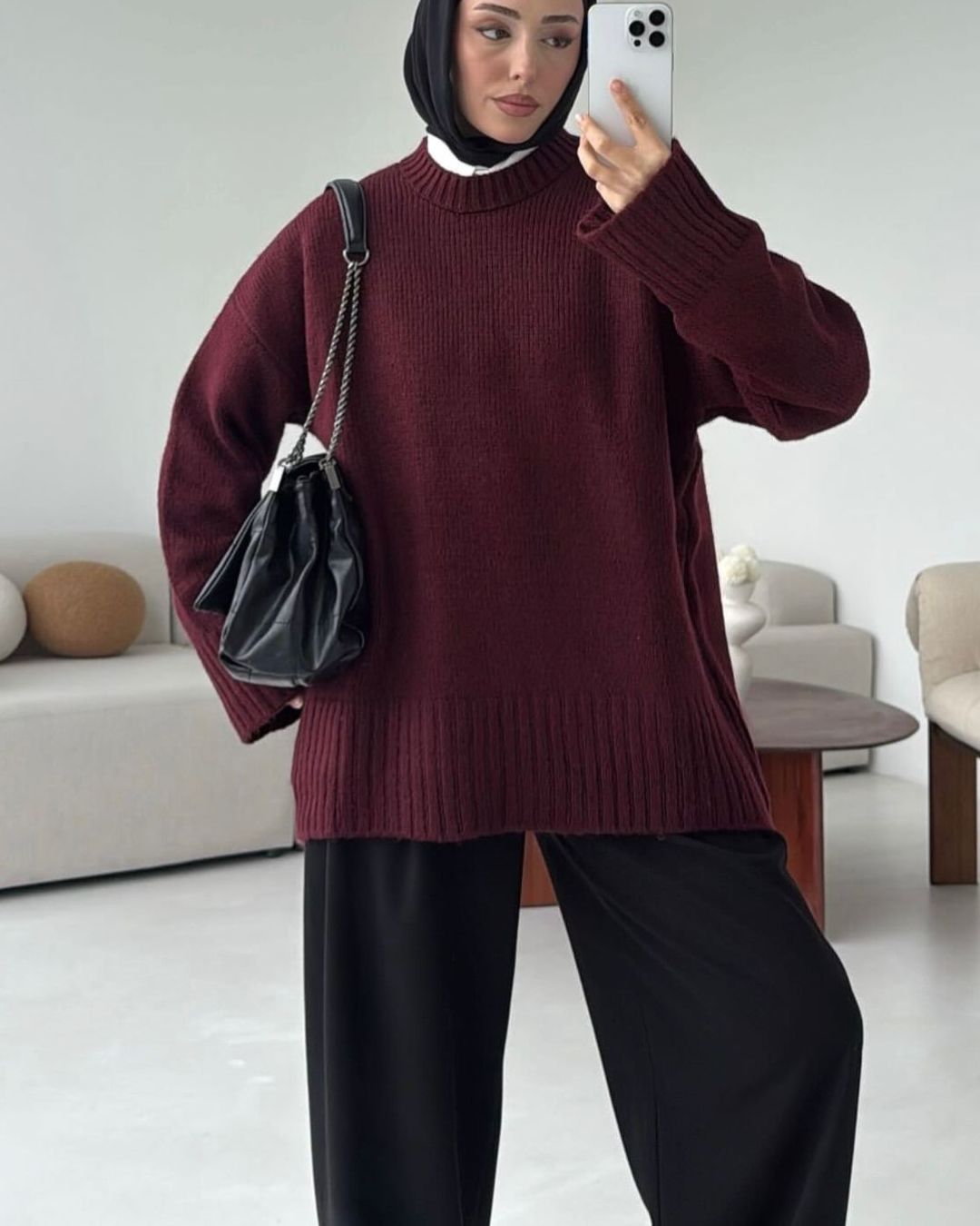 Burgundy Knit Sweater