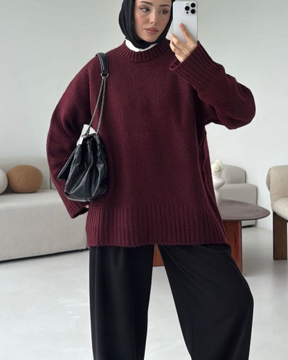 Burgundy Knit Sweater