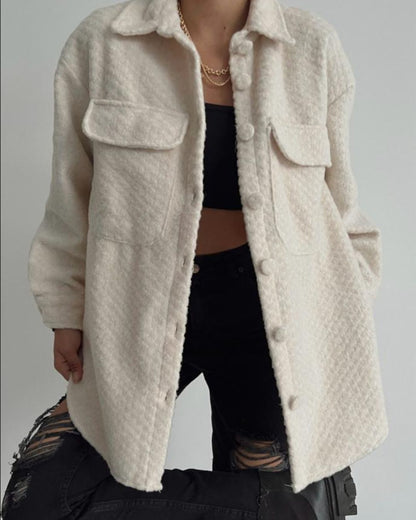 Cozy Cream Button Down Oversized Shacket
