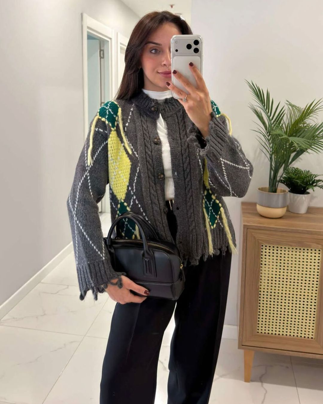 Charcoal Knit Cardigan